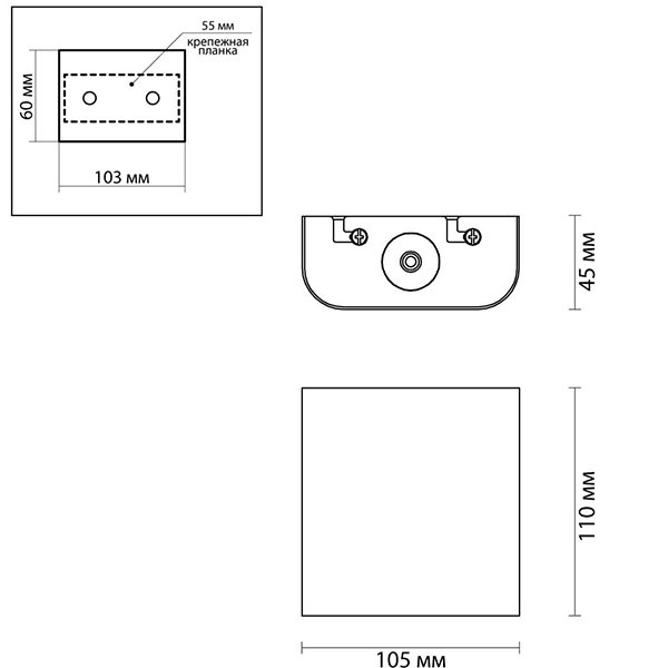 Бра Obverse Gold Square Wall lamp