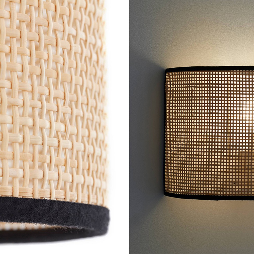 Бра Ottar Wicker Bamboo Cane beige black