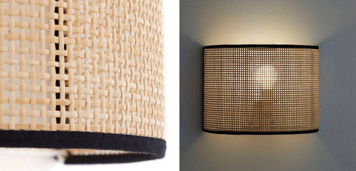 Бра Ottar Wicker Bamboo Cane beige black