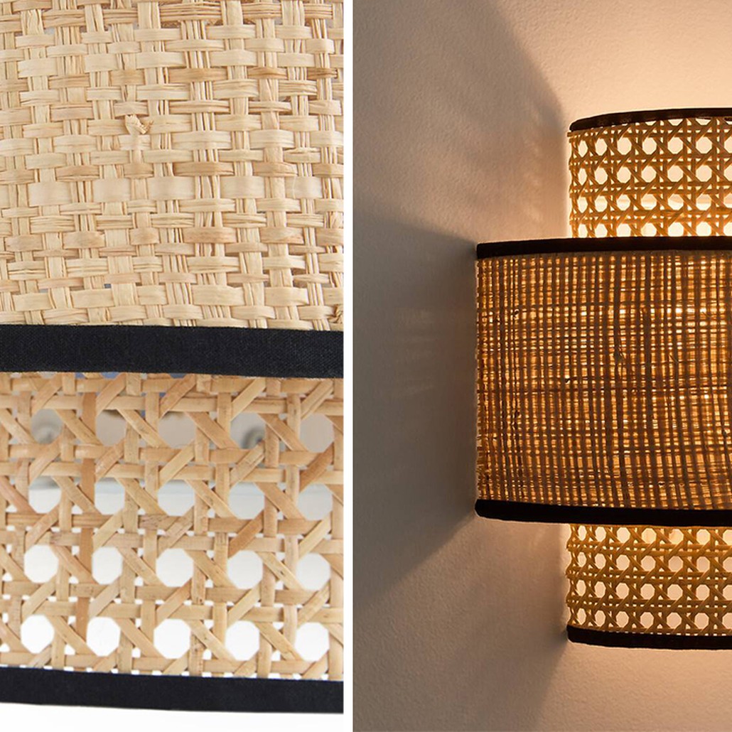 Бра Ottar Wicker Double lampshade