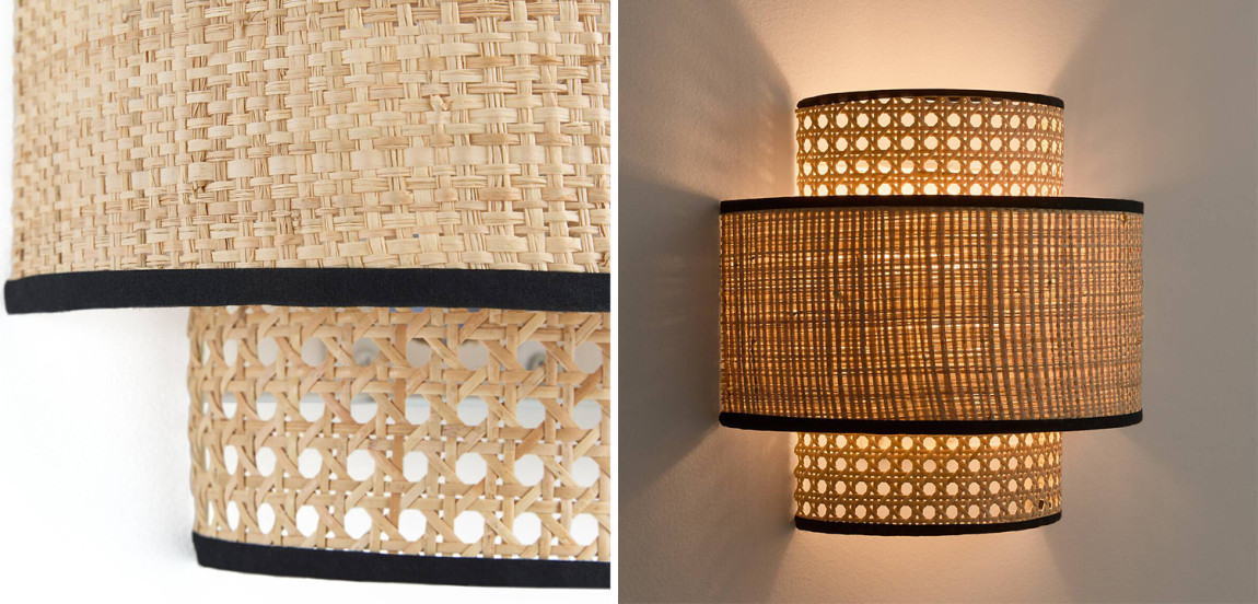 Бра Ottar Wicker Double lampshade