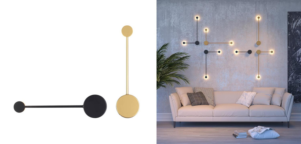 Бра Pin Wall Light Black 40