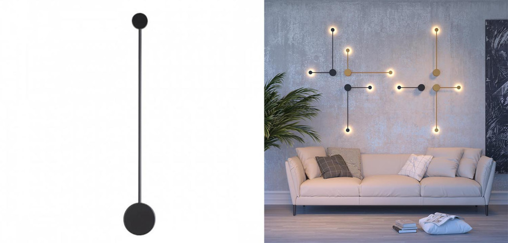 Бра Pin Wall Light Black 70