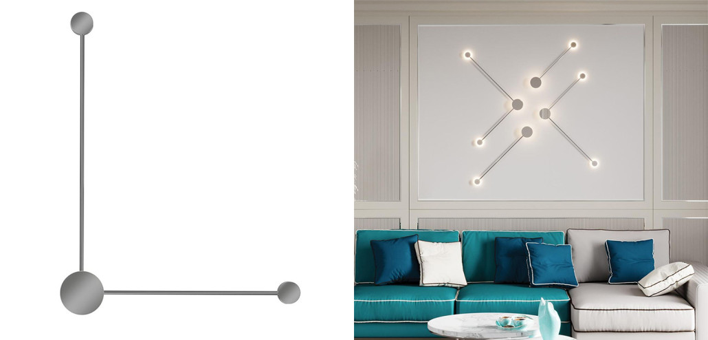 Бра Pin Wall Light Chrome Angle