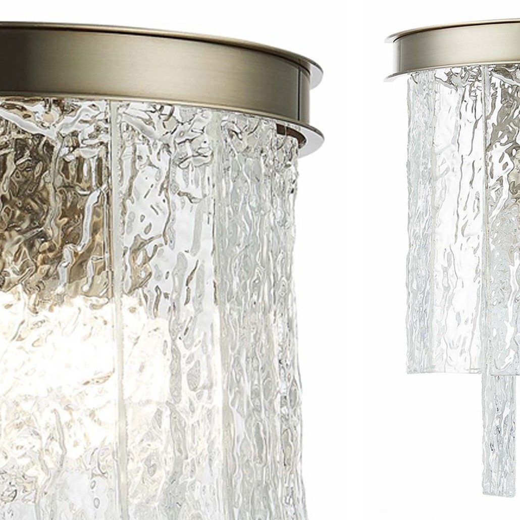 Бра Renea Textured Glass Wall Lamp Nickel