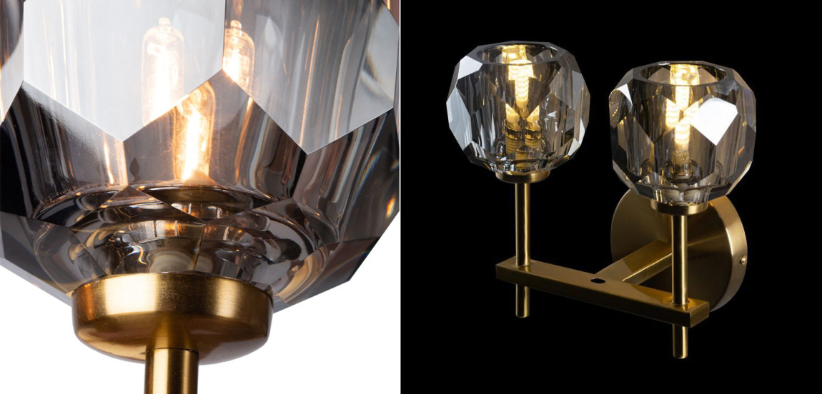 Бра Boule de Cristal Double Sconce smoky