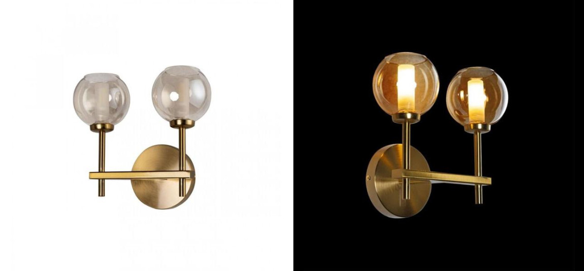 Бра Boule de Cristal Double Wall Lamp amber Gold