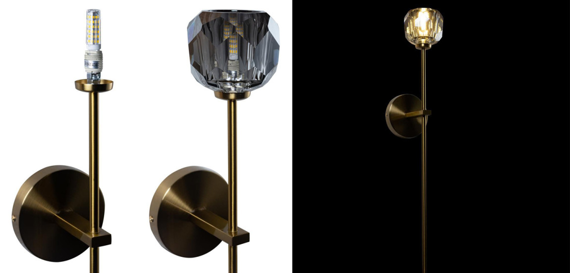 Бра Boule de Cristal Long Sconce smoky
