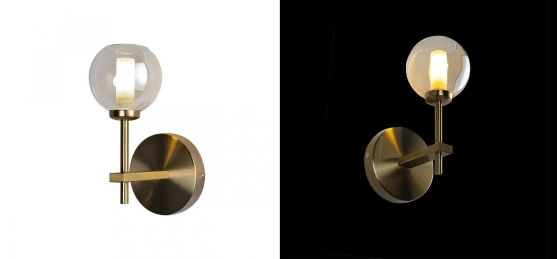 Бра Boule de Cristal Single Wall Lamp amber Gold