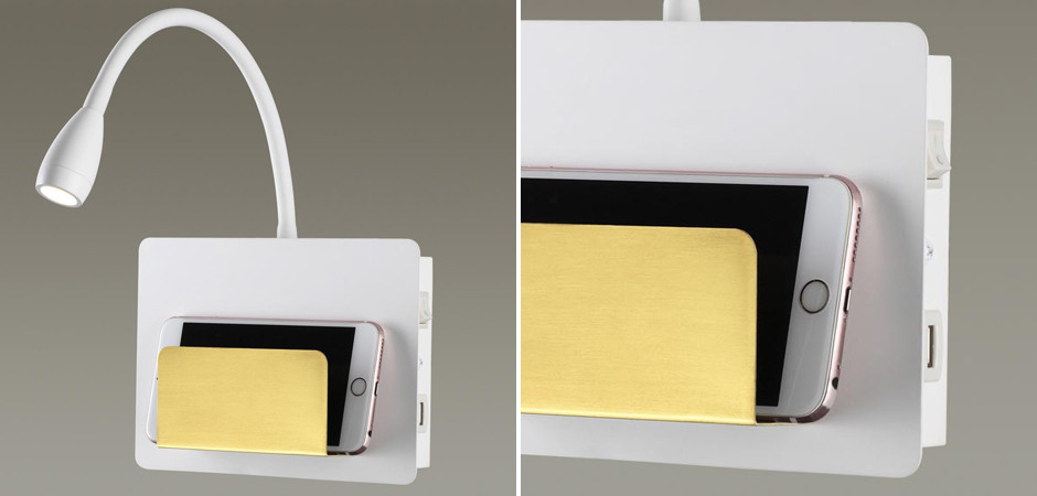 Бра Shirk Белое с Подставкой для телефона