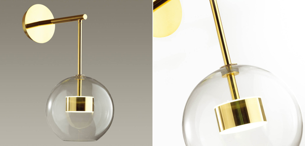 Бра Transparent Bubble Sconce gold