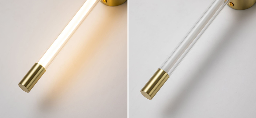 Бра Trumpet tube Double Золотое 60 см