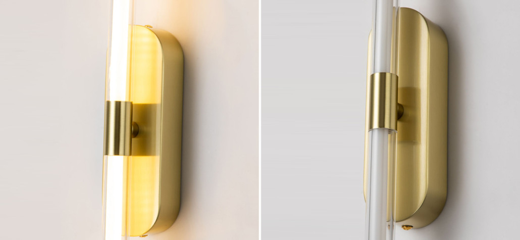 Бра Trumpet tube Double Золотое 60 см