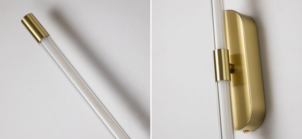 Бра Trumpet tube Double Золотое 80 см