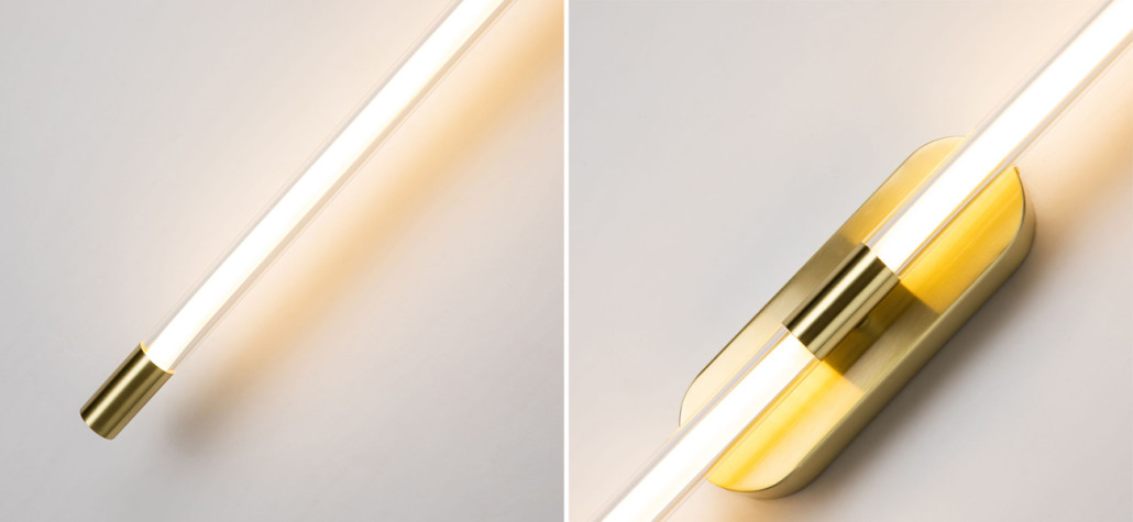 Бра Trumpet tube Double Золотое 80 см