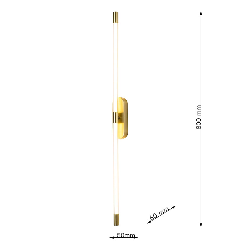 Бра Trumpet tube Double Золотое 80 см