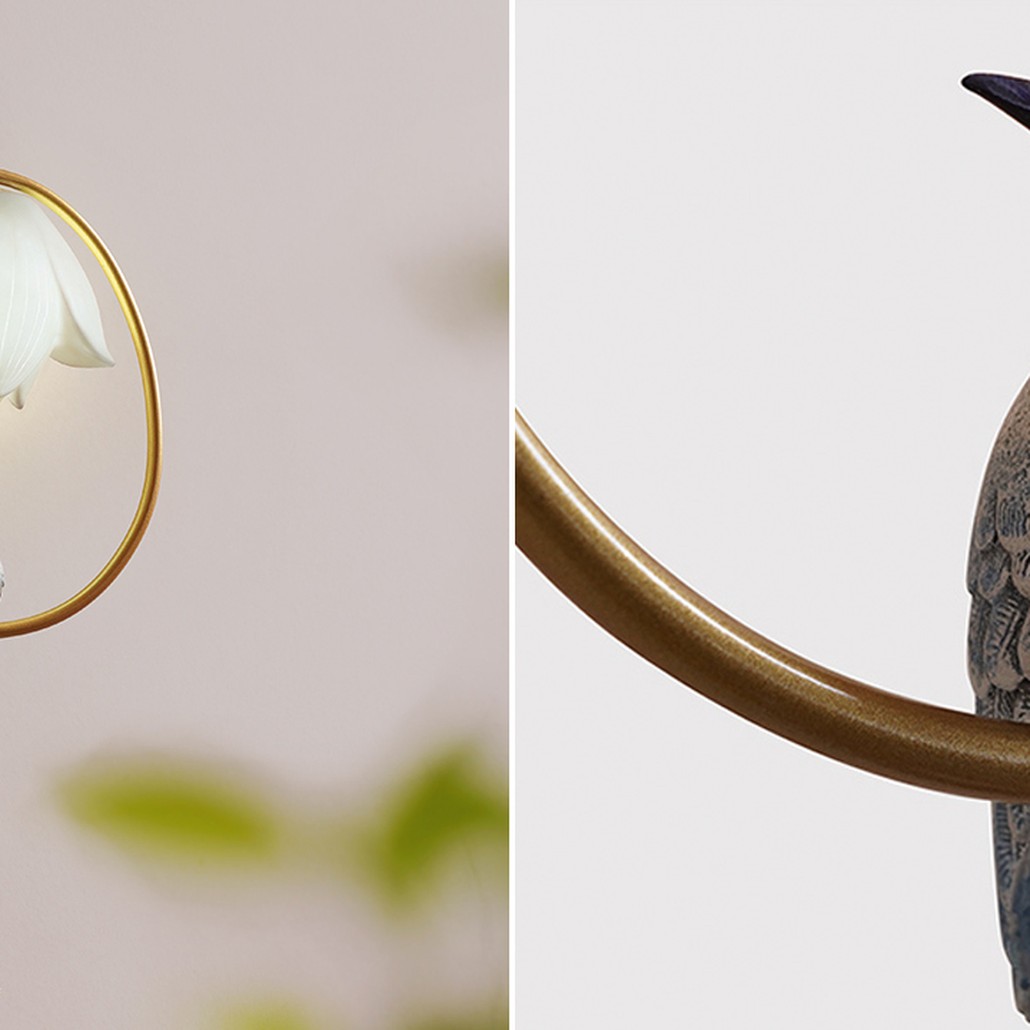 Бра White Flower and bird Sconce