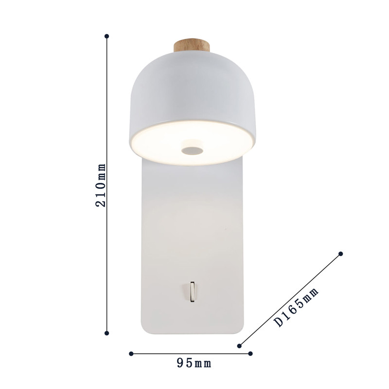 Бра белого цвета с выключателем Skoddy