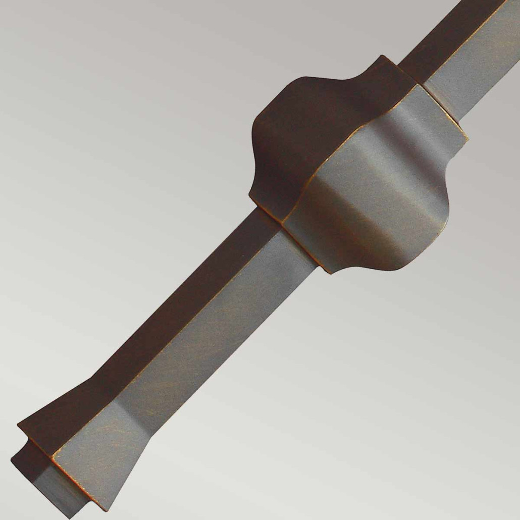 Бра бронзового цвета с полукруглым матовым стеклянным плафоном в геометрическом каркасе Feiss