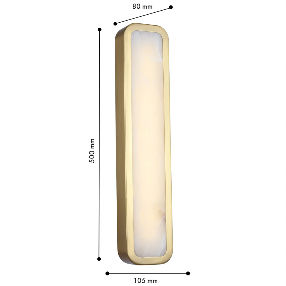 Бра в металлическом корпусе с рассеивателем из бежевого алебастра Cryptocrystalline Stone