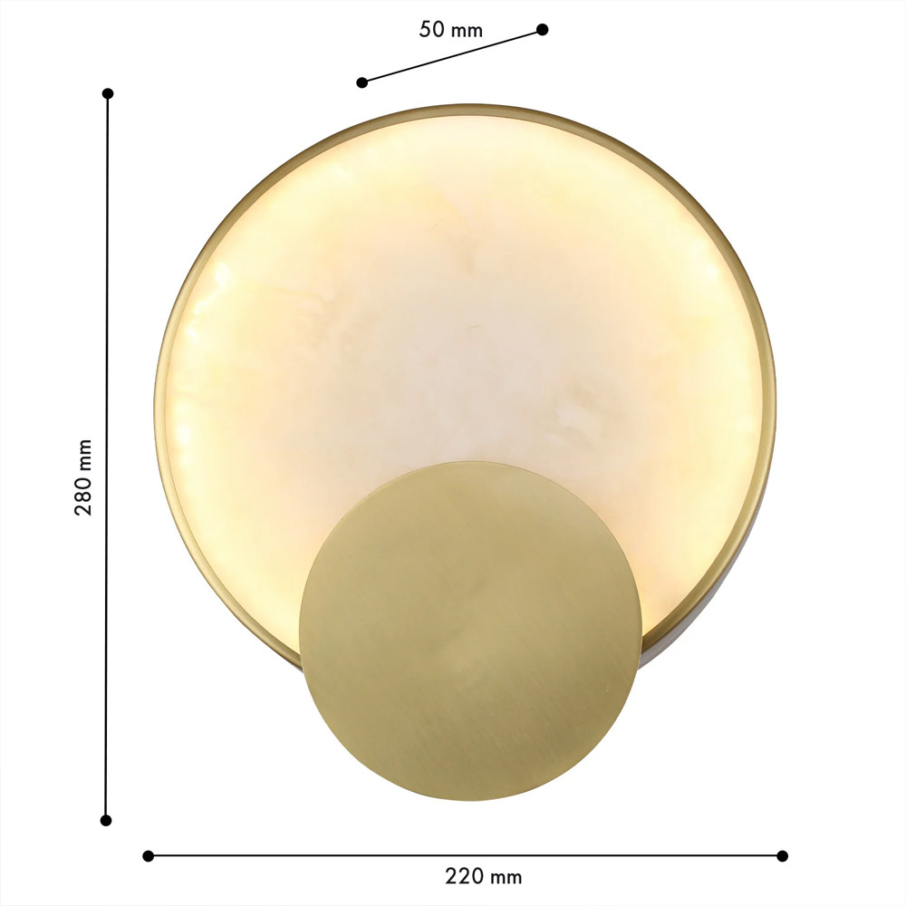 Бра в форме диска из бежевого алебастра Cryptocrystalline Stone