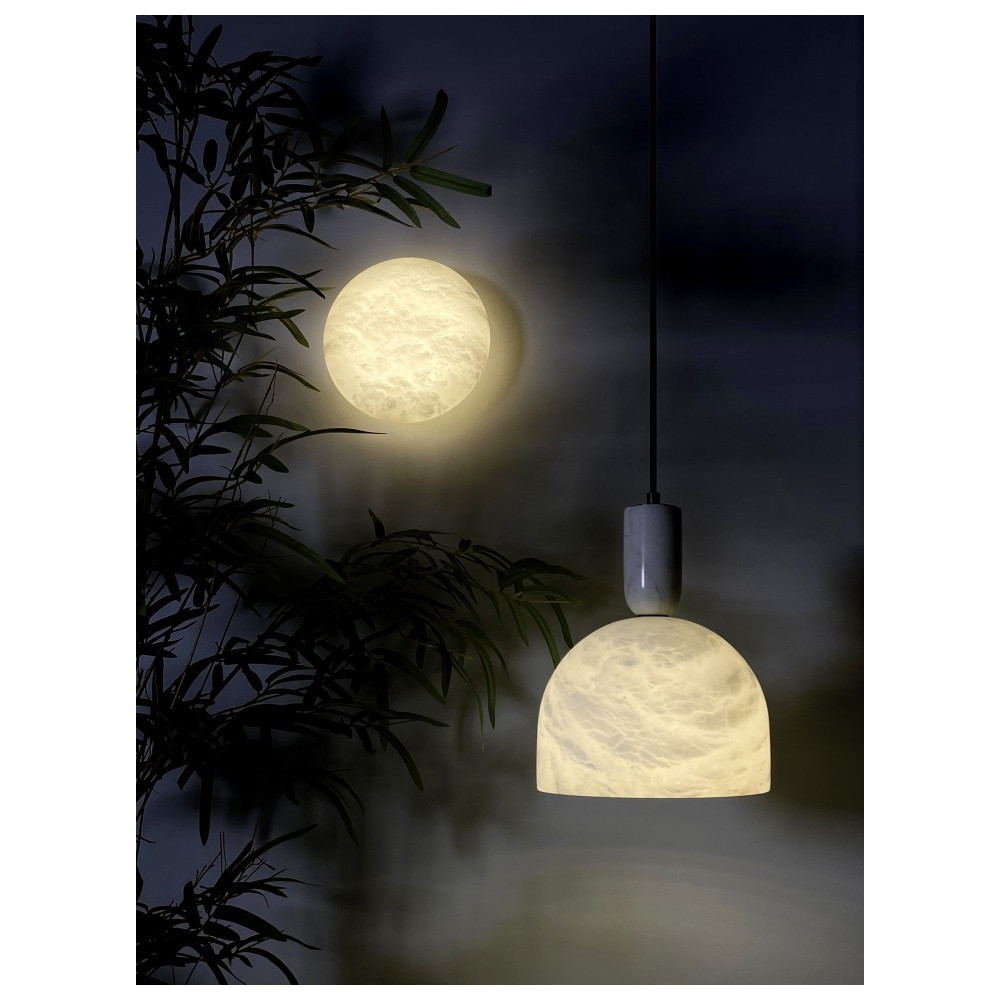 Бра в форме диска из натурального камня Cryptocrystalline Stone