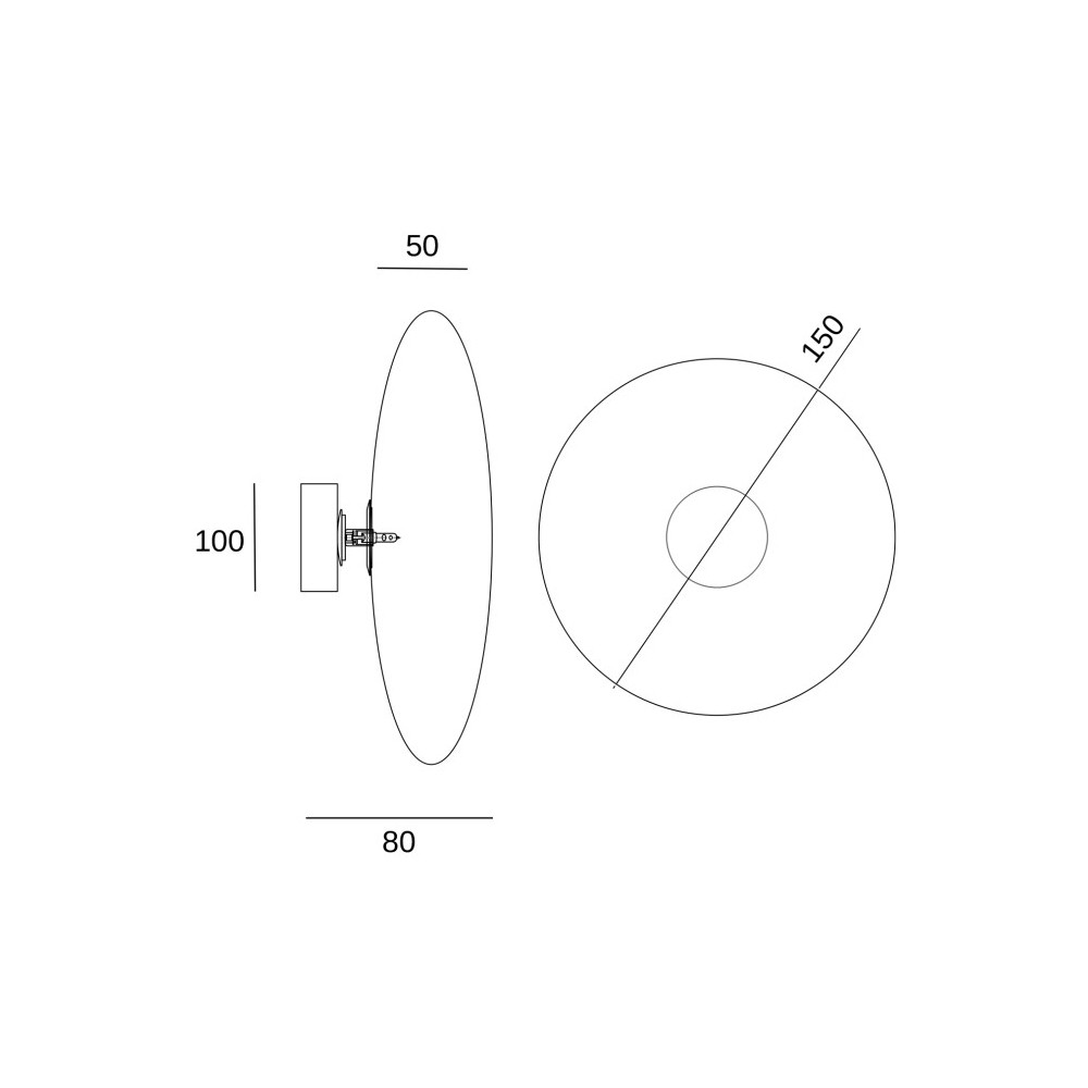 Бра в форме диска из натурального камня Cryptocrystalline Stone