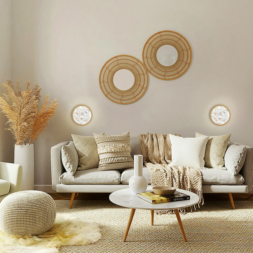 Бра в форме диска с перламутровыми прямоугольниками из морской ракушки Touch of Marine Charm