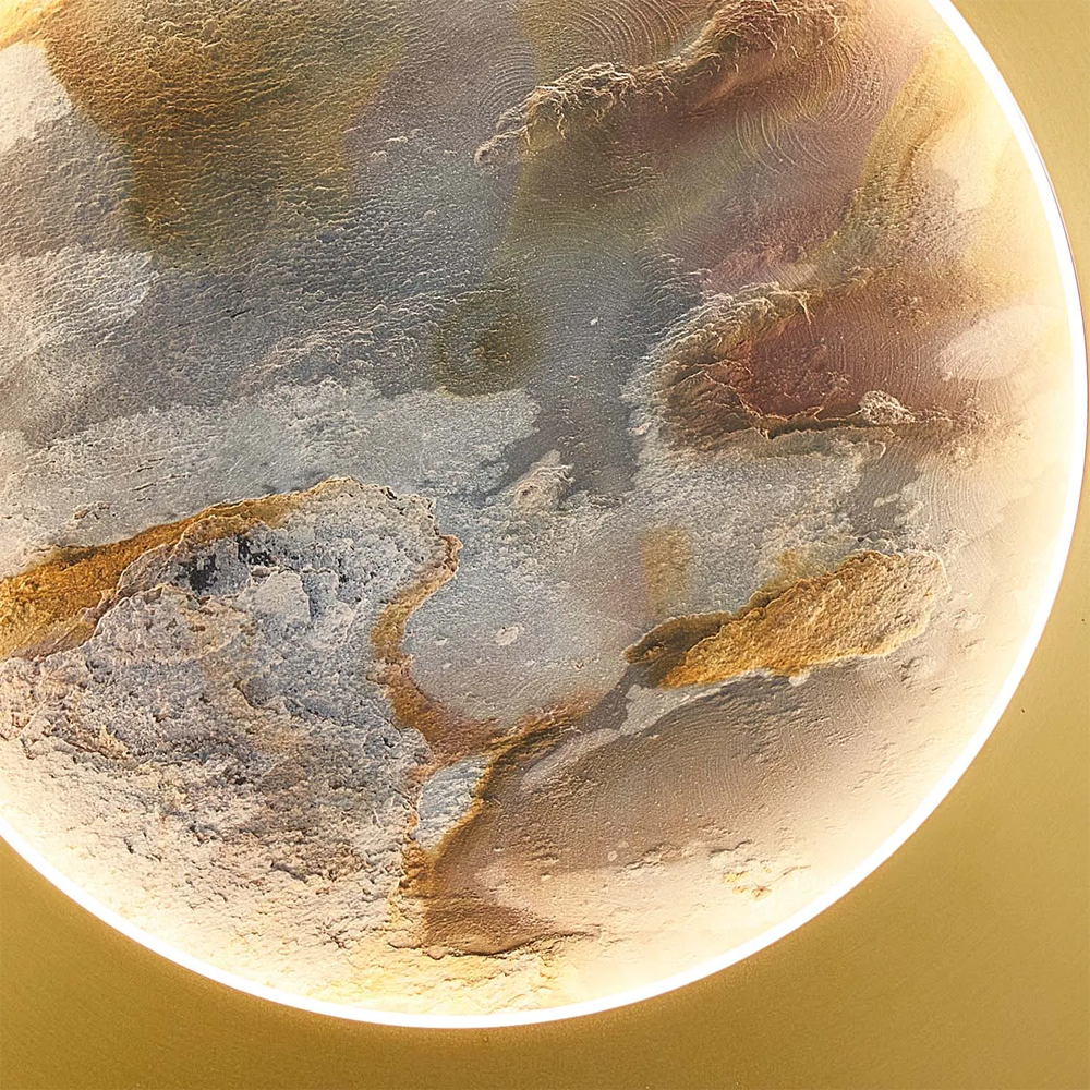 Бра в форме диска цвета латунь Brass Borders