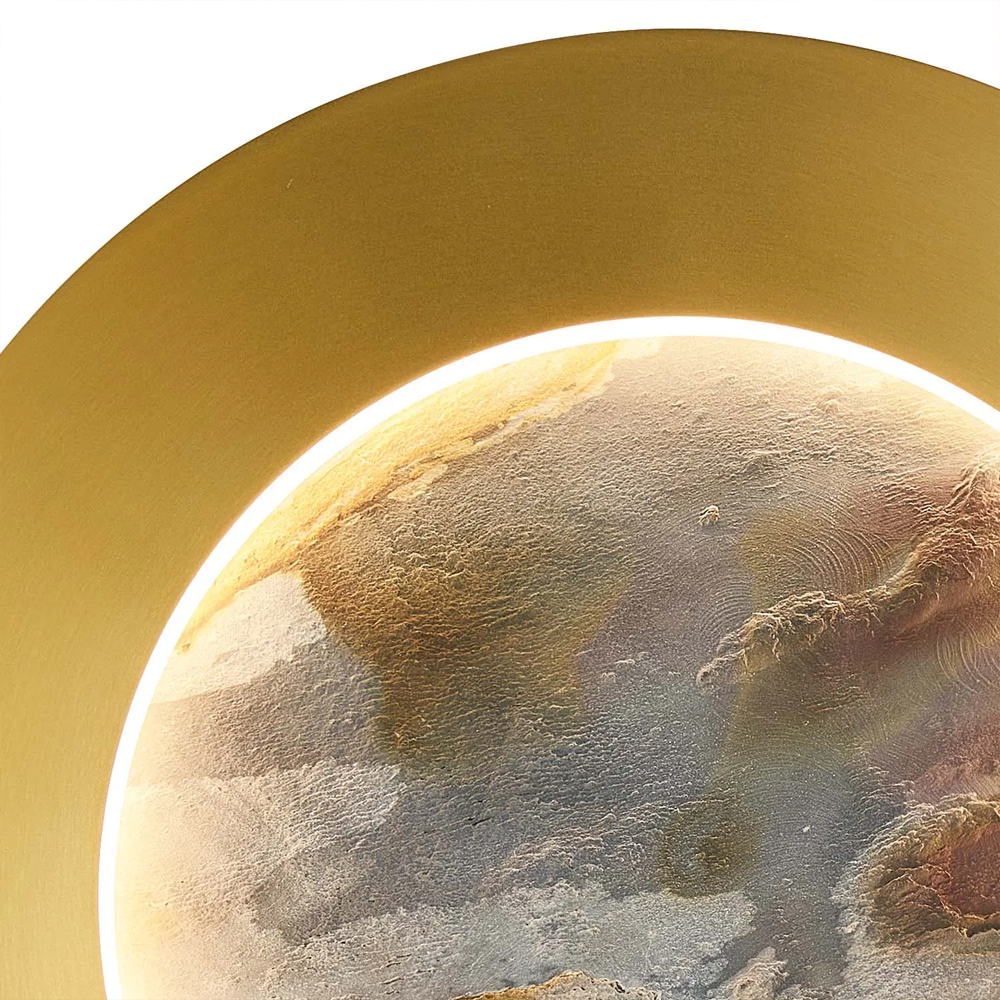 Бра в форме диска цвета латунь Brass Borders