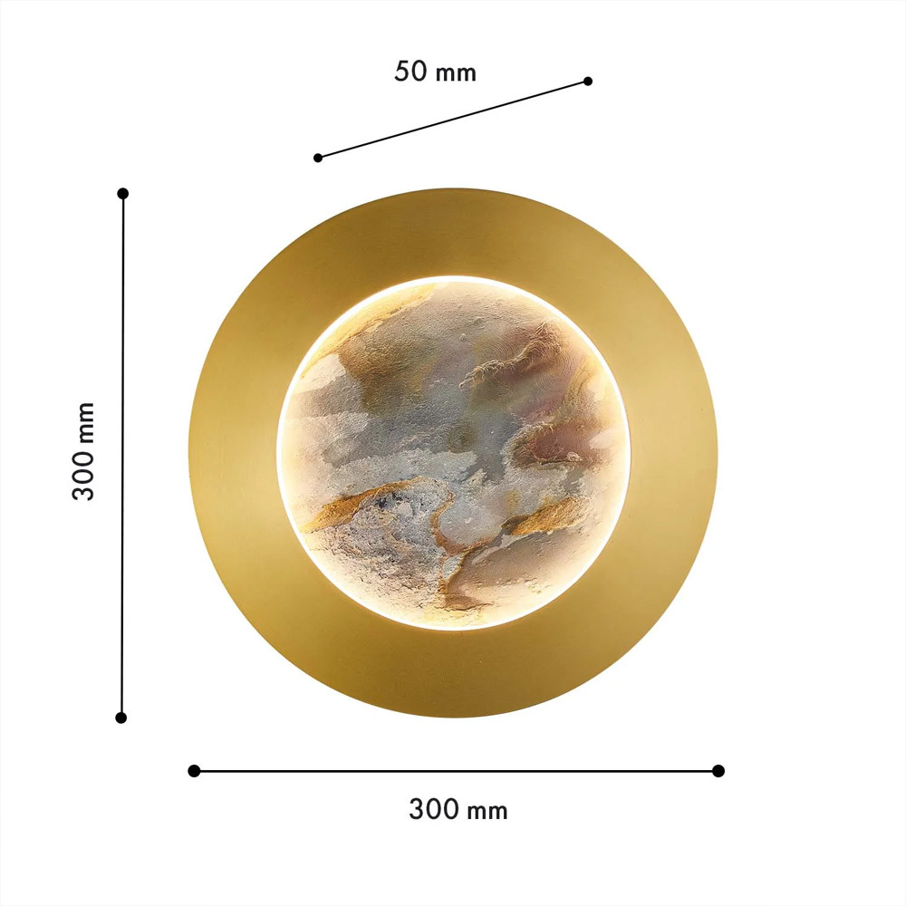 Бра в форме диска цвета латунь Brass Borders