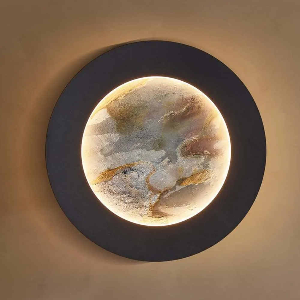 Бра в форме диска черного цвета Borders of Black