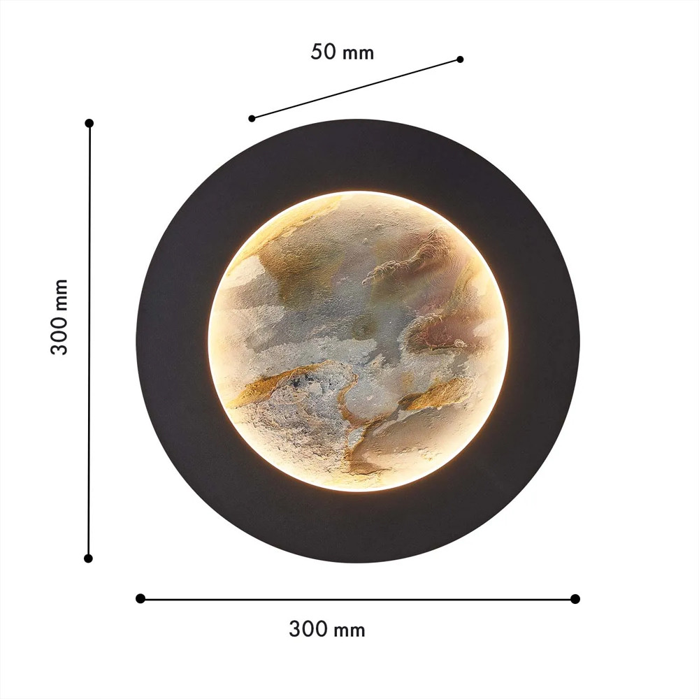 Бра в форме диска черного цвета Borders of Black