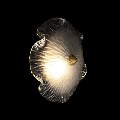 Бра в форме прозрачного стеклянного цветка с рельефной текстурой Textured Glass