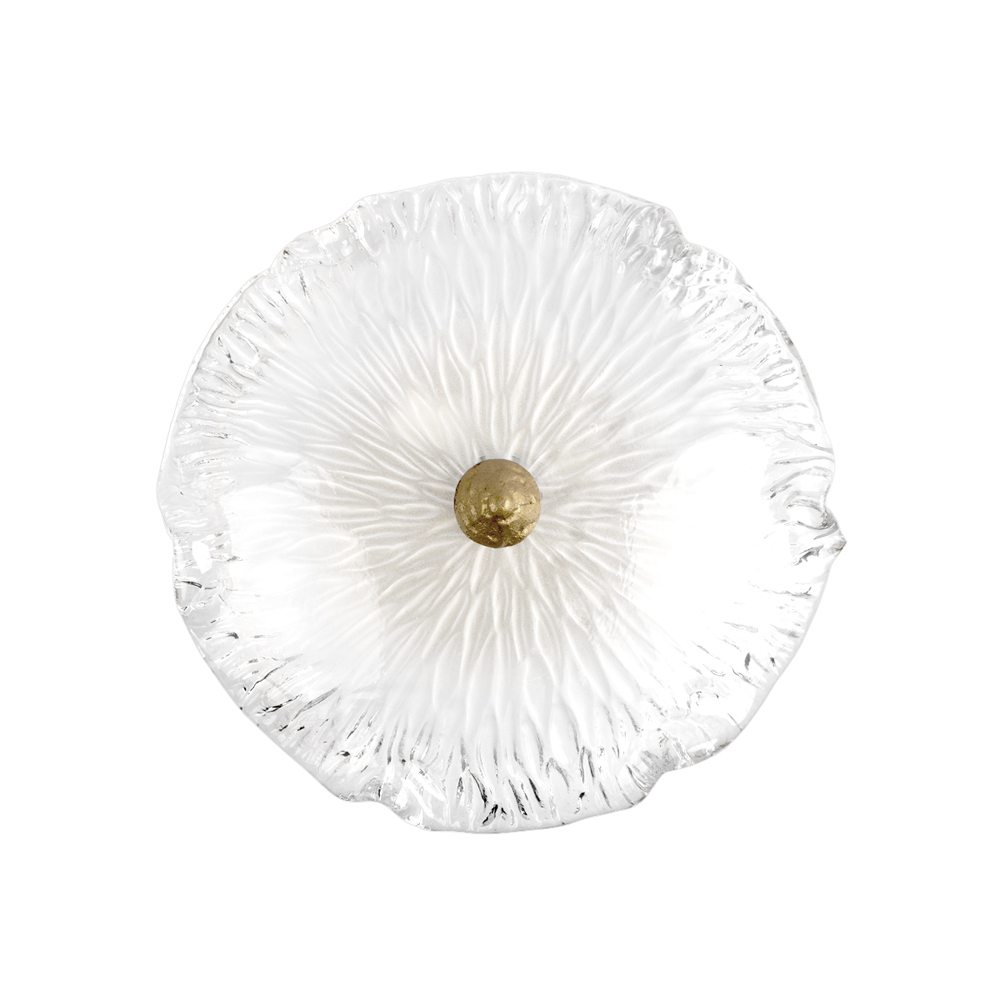 Бра в форме прозрачного стеклянного цветка с рельефной текстурой Textured Glass