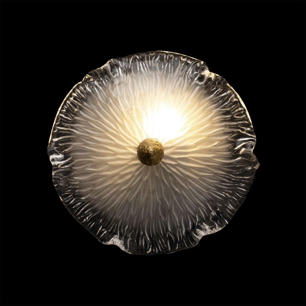 Бра в форме прозрачного стеклянного цветка с рельефной текстурой Textured Glass
