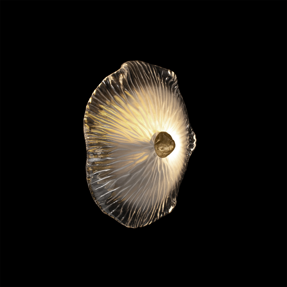 Бра в форме прозрачного стеклянного цветка с рельефной текстурой Textured Glass