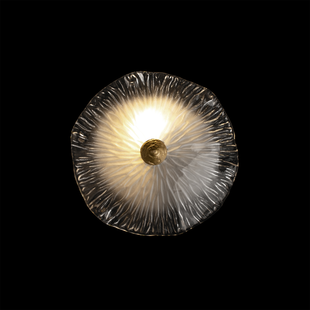 Бра в форме прозрачного стеклянного цветка с рельефной текстурой Textured Glass