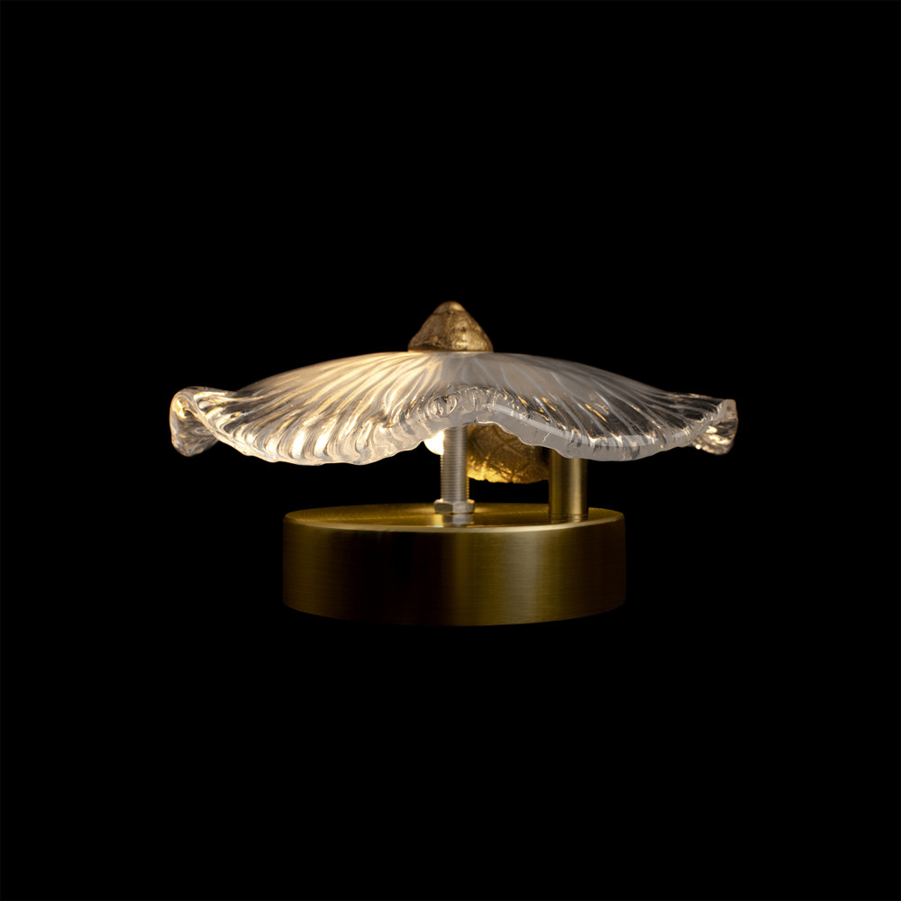 Бра в форме прозрачного стеклянного цветка с рельефной текстурой Textured Glass