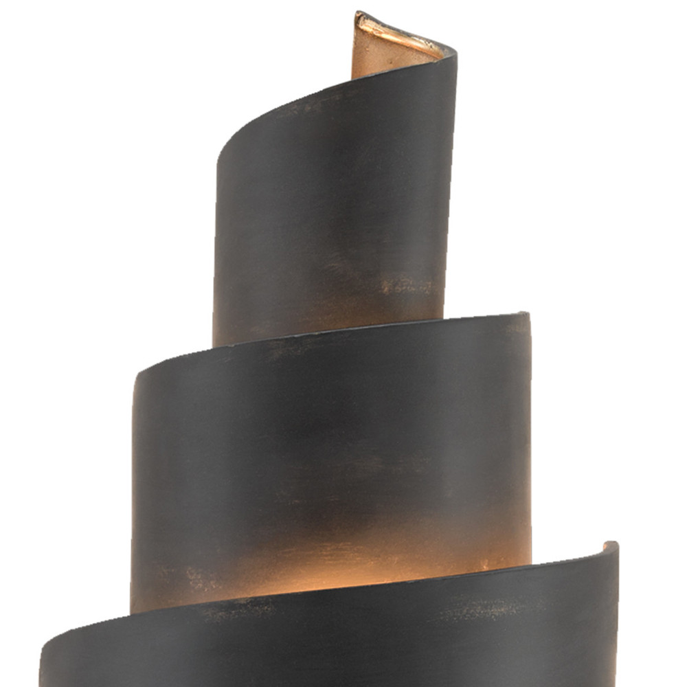 Бра в форме спирали черное с золотой внутренней отделкой Warm Glow