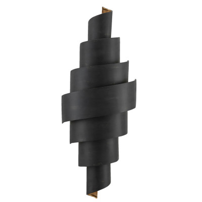 Бра в форме спирали черное с золотой внутренней отделкой Warm Glow