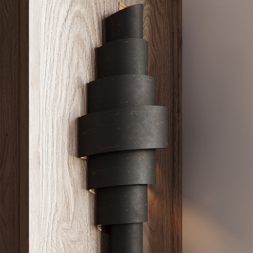 Бра в форме спирали черное с золотой внутренней отделкой Warm Glow