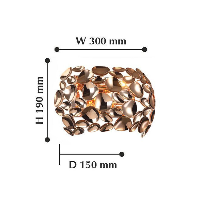 Бра в цвете розовое золото CLAM