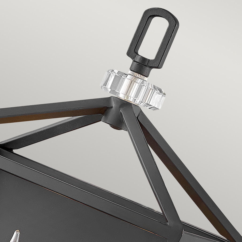 Бра в черном цвете с двумя лампами в форме свечи и стеклянными элементами Hinkley