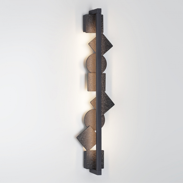 Бра вертикальное с черными кругами и квадратами Gravyura