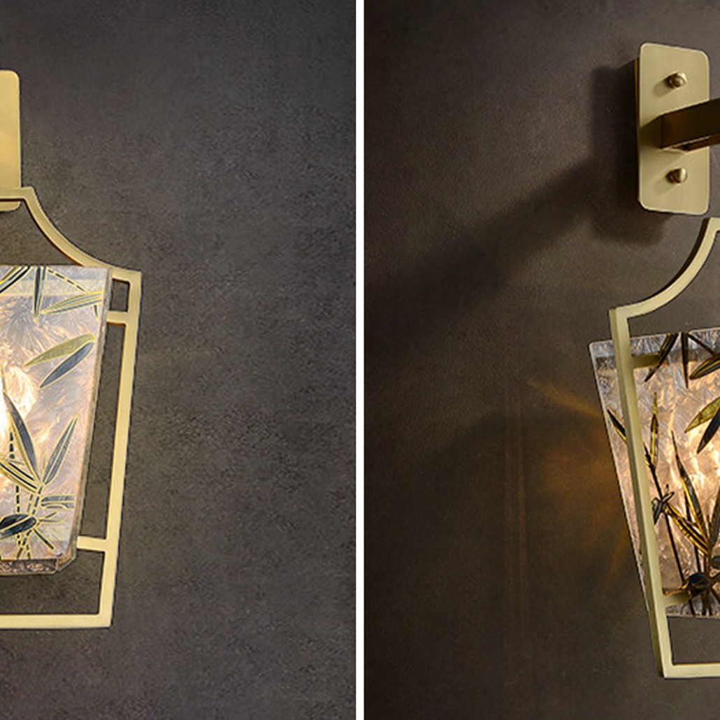 Бра витраж Бамбук Glass bamboo Wall Lamp