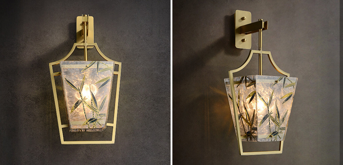 Бра витраж Бамбук  Glass bamboo Wall Lamp