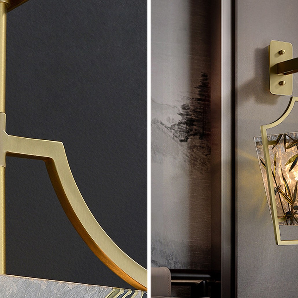 Бра витраж Бамбук Glass bamboo Wall Lamp