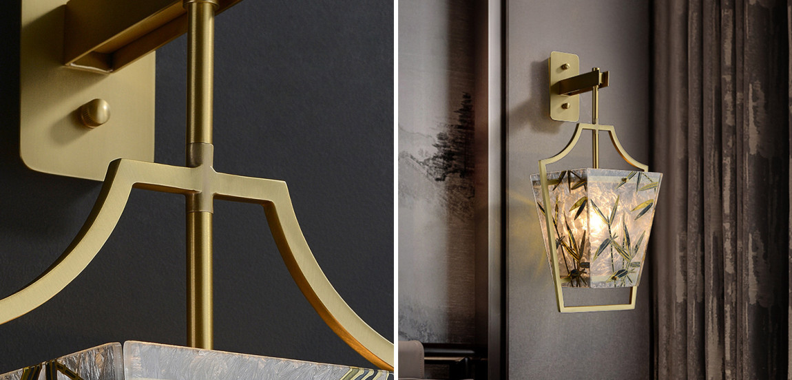 Бра витраж Бамбук  Glass bamboo Wall Lamp
