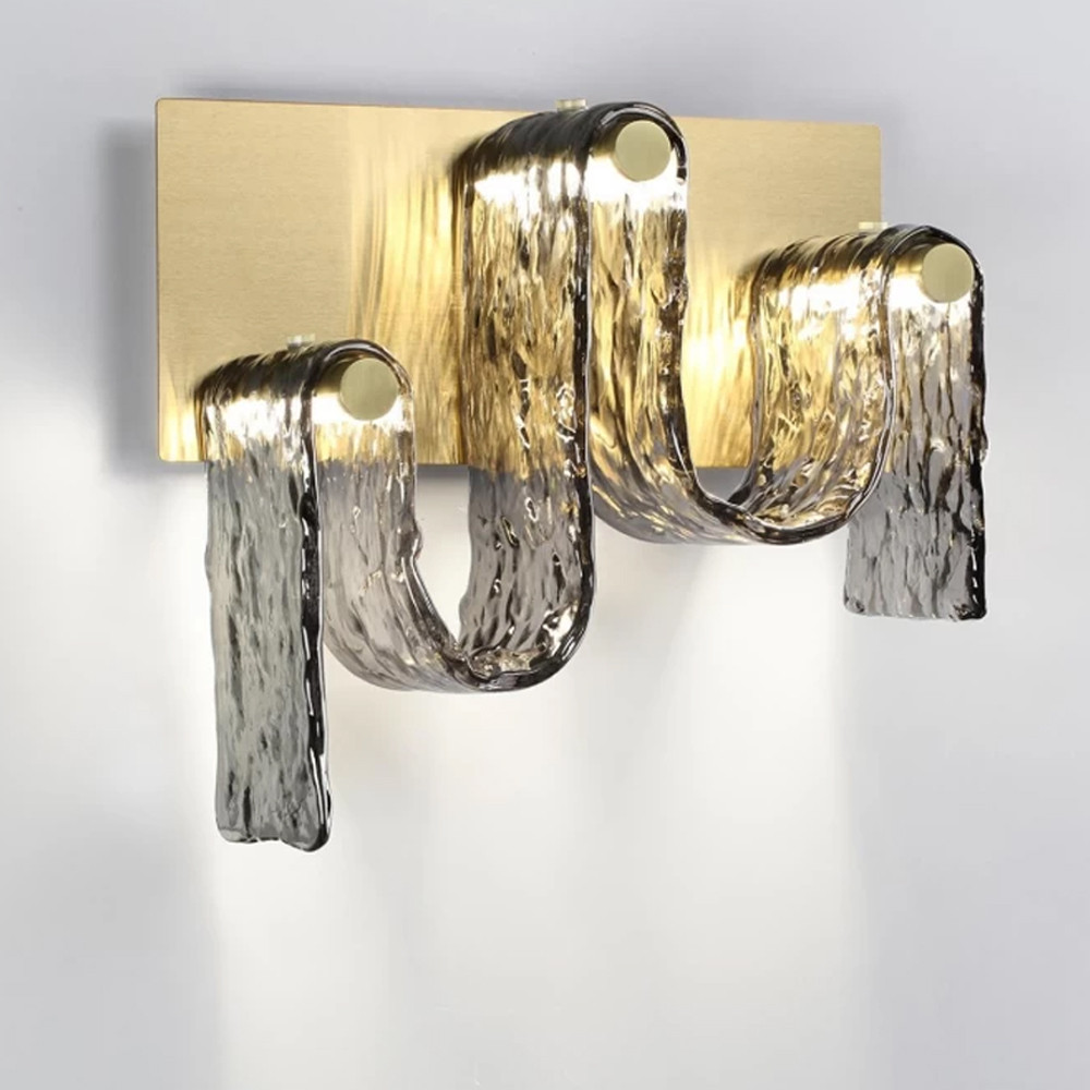 Бра волнистой формы из фактурного стекла Big Wave